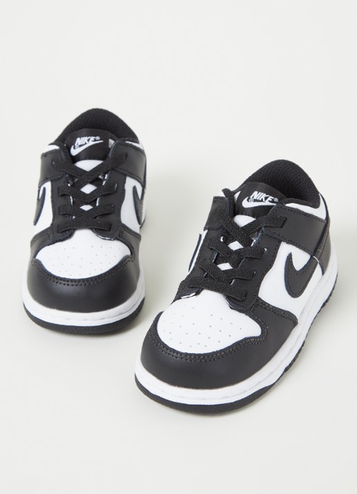 Nike Dunk Low babyschoentje van leer - voorkant 4 zwart