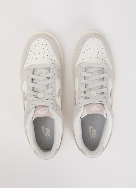 Nike Dunk low sneaker van leer met suède details - detail 3 grijs