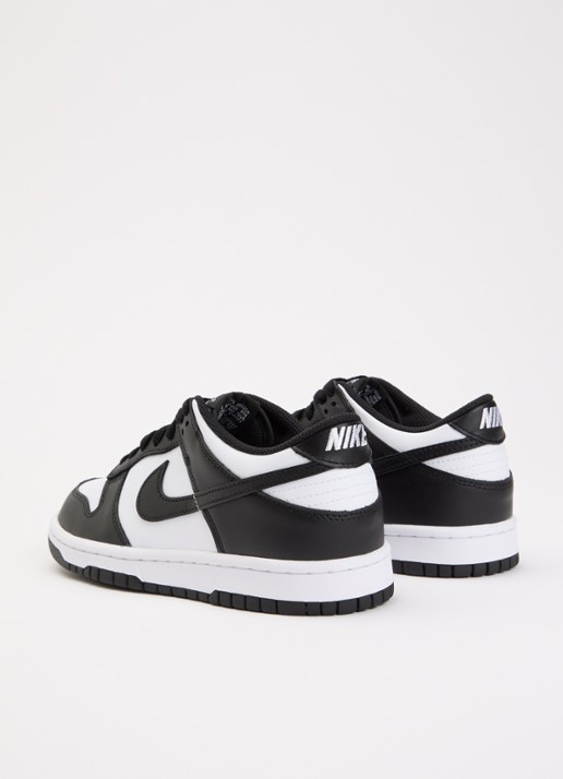 Nike Dunk Low sneaker van leer - achterkant 4 zwart