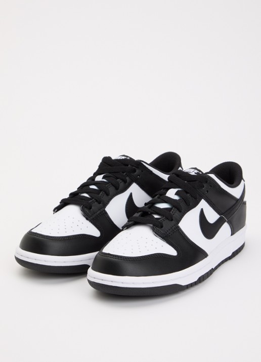 Nike Dunk Low sneaker van leer - voorkant 2 zwart