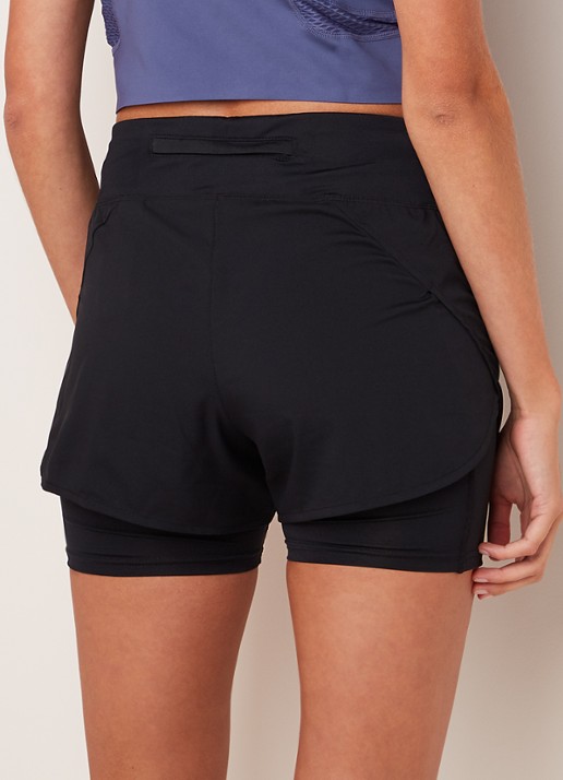Nike Eclipse 2-in-1 hardloopshorts met mesh - achterkant 3 zwart