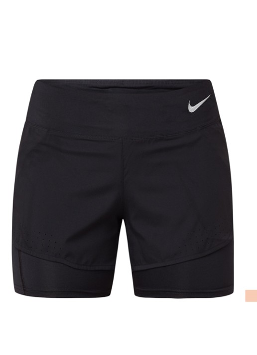 Nike Eclipse 2-in-1 hardloopshorts met mesh - voorkant zwart