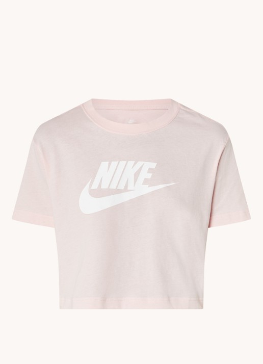 Nike Essential trainings cropped T-shirt met logoprint - voorkant 3 kit