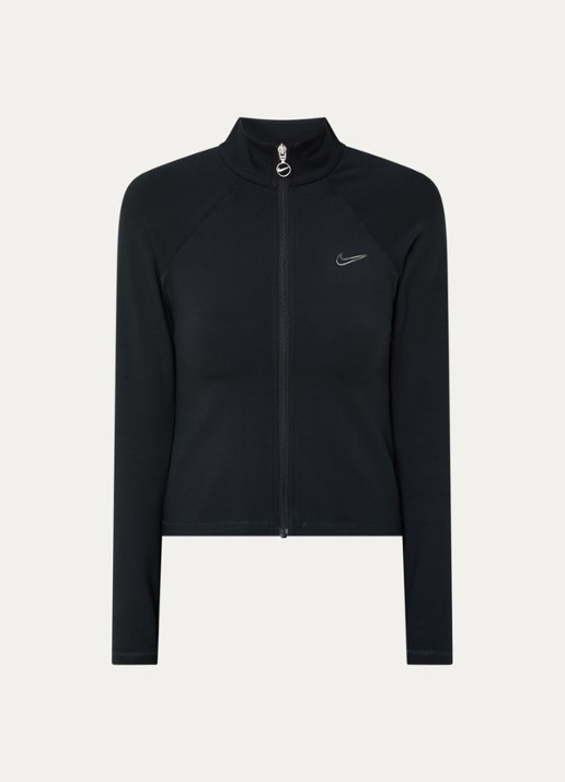 Nike Fitted vest met opstaande kraag - voorkant zwart