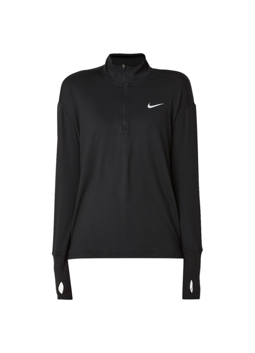Nike Hardlooptop met halve rits - voorkant zwart