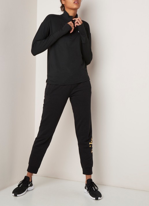 Nike Hardlooptop met halve rits - voorkant 2 zwart