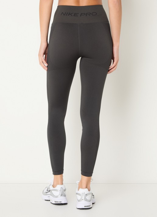 Nike High waist skinny fit legging met dri-fit en logoband - achterkant 4 donkergrijs
