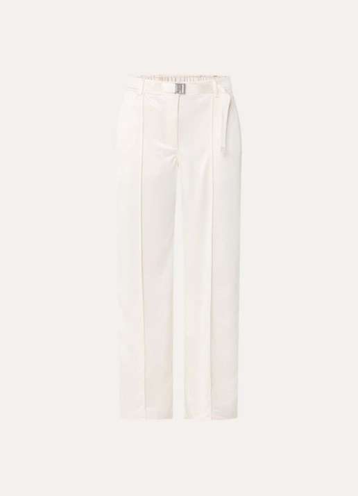 Nike High waist straight fit joggingsbroek van satijn - voorkant ivoor