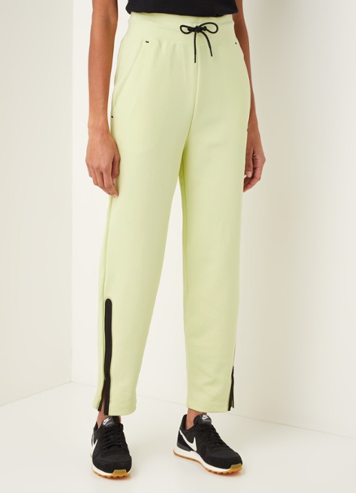 Nike High waist tapered fit cropped joggingbroek met logo - detail 4 lichtgeel