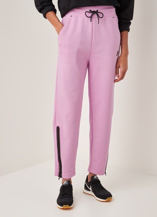 Nike High waist tapered fit cropped joggingbroek met logo - detail 4 roze