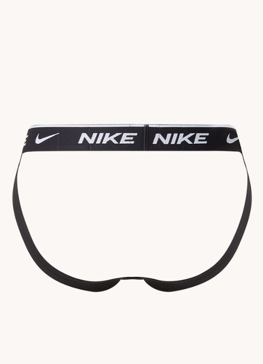 Nike Jockstrap slip met logoband in 3-pack - achterkant 2 zwart