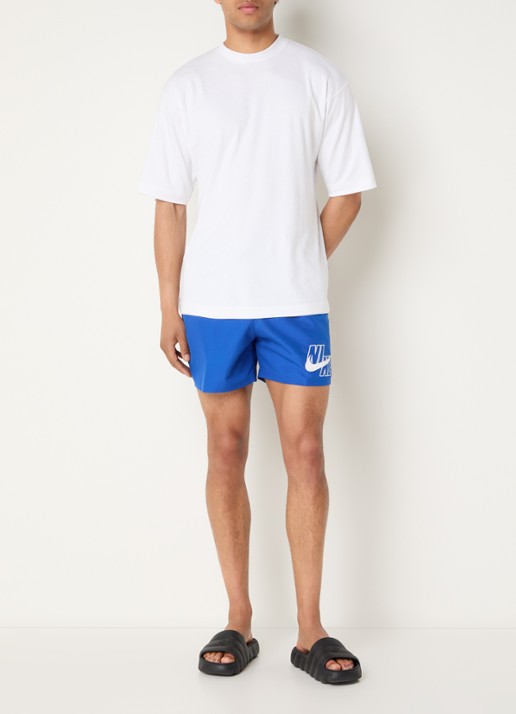 Nike Loose fit zwemshort met logo en steekzakken - voorkant 2 kobaltblauw