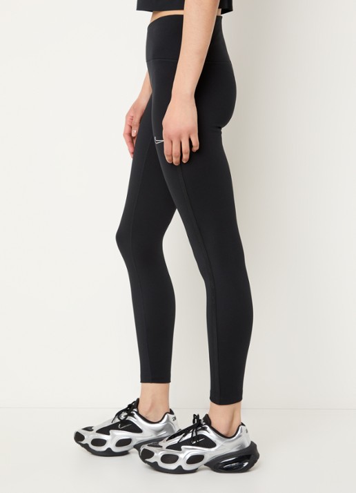 Nike One high waist cropped trainingslegging met dri-FIT en logo - detail 4 zwart