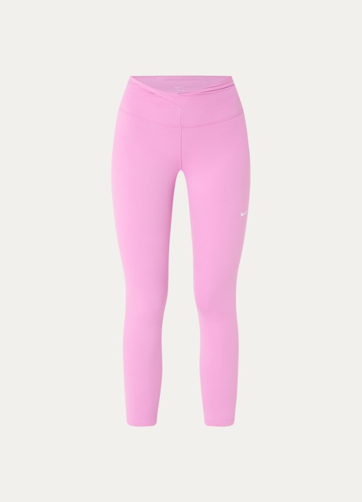 Nike One high waist skinny fit trainingslegging met logo - voorkant roze