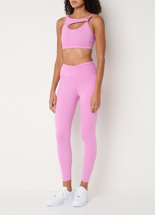 Nike One high waist skinny fit trainingslegging met logo - voorkant 2 roze