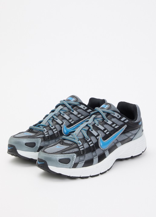 Nike P-6000 sneaker met leren details - voorkant 2 staalblauw