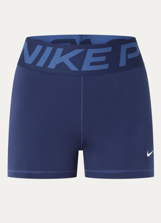Nike Pro Sculpt high waist skinny fit fietsbroek met dri-FIT en logoband - voorkant 4 donkerblauw