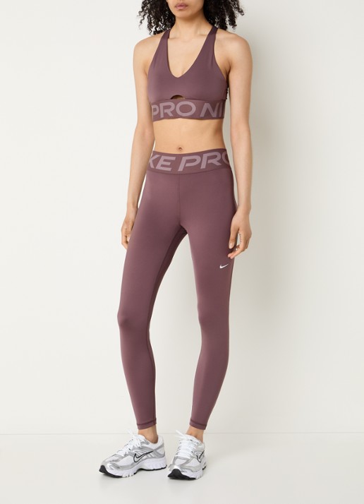 Nike Sculpt high waist skinny fit trainingslegging - voorkant 3 taupe