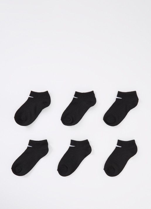 Nike Sneakersokken met logo in 6-pack - voorkant zwart
