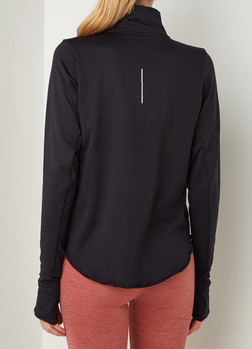 Nike Sphere hardloop longsleeve met halve rits - achterkant zwart