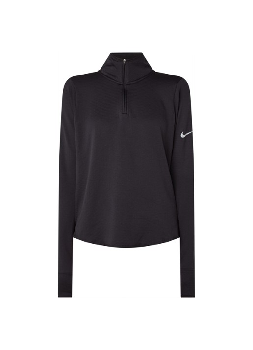 Nike Sphere hardloop longsleeve met halve rits - voorkant 3 zwart