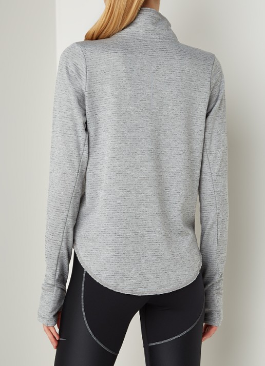 Nike Sphere hardloop longsleeve met halve rits - achterkant grijs