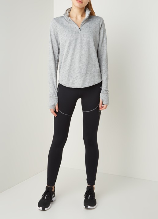 Nike Sphere hardloop longsleeve met halve rits - voorkant 3 grijs