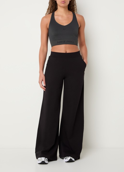 Nike Sport bh met light support en logo - voorkant 4 antraciet