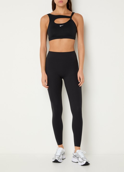 Nike Sport bh met medium support en logo - voorkant 4 zwart