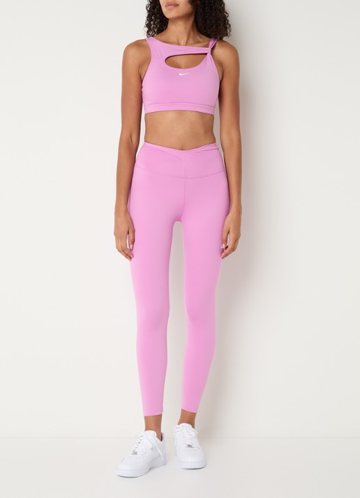 Nike Sport bh met medium support en logo - voorkant 2 roze