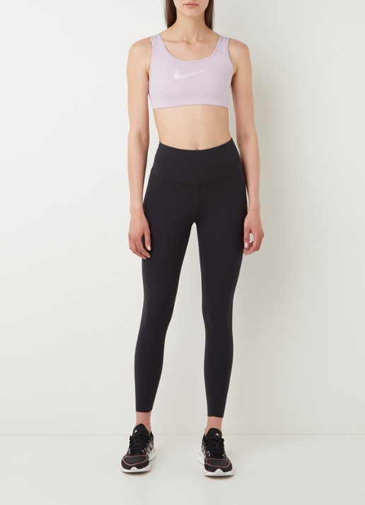 Nike Sport bh met medium support en logoprint - voorkant 2 lichtpaars