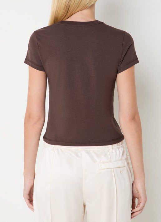 Nike T-shirt met logo en ronde hals - achterkant 3 donkerbruin