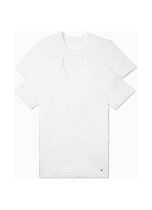 Nike T-shirt van katoenblend in 2-pack - voorkant 2 wit