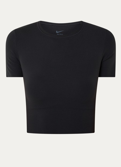 Nike Zenvy cropped trainings T-shirt met Dri-FIT - voorkant 2 zwart