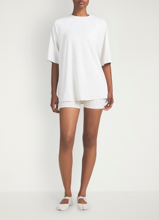 NikeSKIMS Airy boyfriend oversized T-shirt met stretch - voorkant 5 ivoor