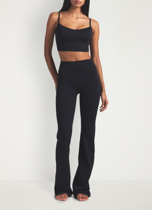 NikeSKIMS Matte high waist flared fit trainingslegging - voorkant 7 zwart