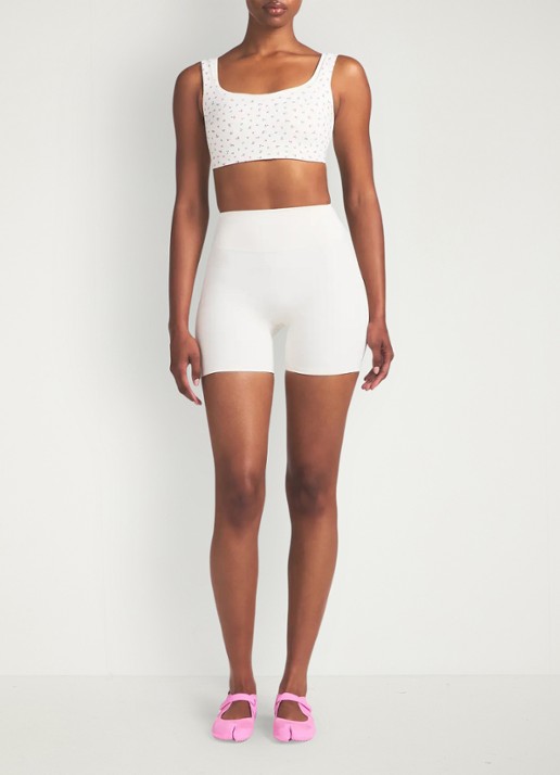 NikeSKIMS Matte high waist skinny fit korte trainingslegging - voorkant 2 wit