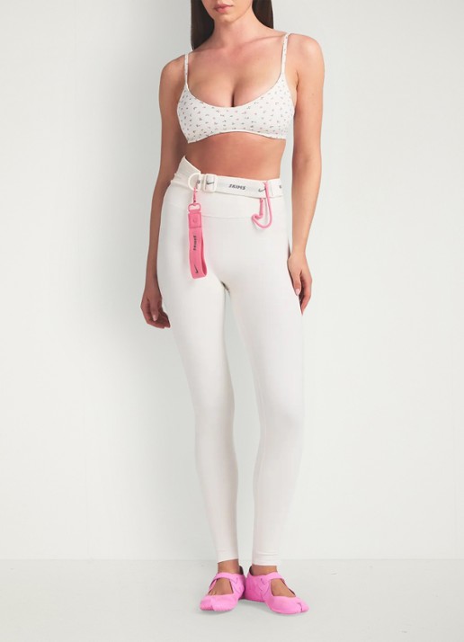 NikeSKIMS Matte high waist skinny fit trainingslegging - voorkant 5 gebroken wit