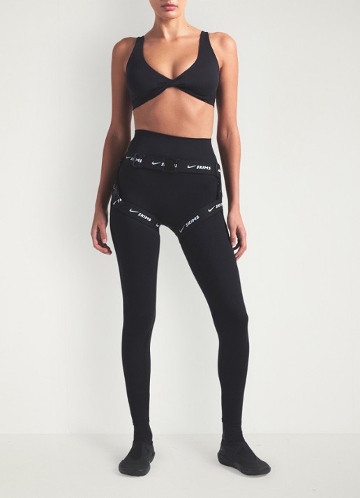 NikeSKIMS Matte high waist skinny fit trainingslegging - voorkant 7 zwart