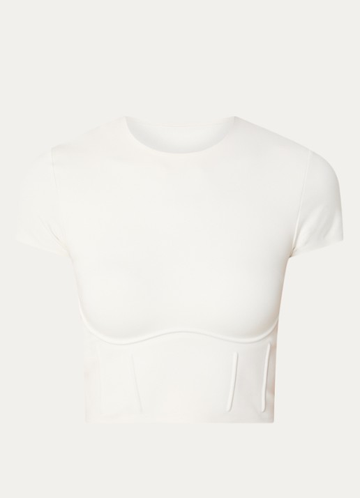NikeSKIMS Matte trainings crop top met stretch - voorkant wit