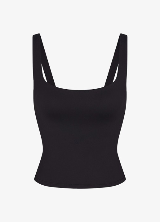 NikeSKIMS Matte trainings crop top met stretch - voorkant zwart