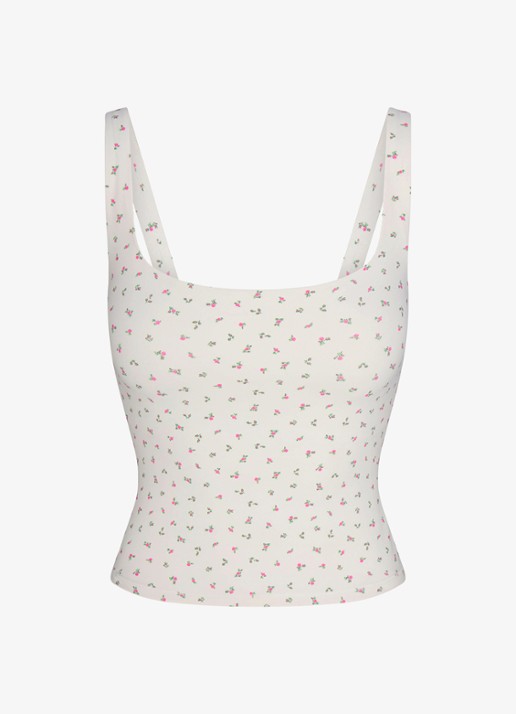 NikeSKIMS Matte trainings crop top met stretch - voorkant 4 gebroken wit