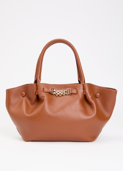 NIKKIE Ailis Chunky handtas met applicatie - voorkant 5 cognac