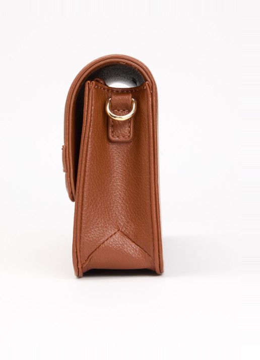 NIKKIE Alinda Chunky schoudertas met afneembare schouderriem - detail 4 cognac
