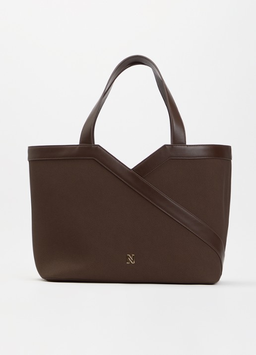 NIKKIE Alvino shopper met logo - voorkant 5 bruin
