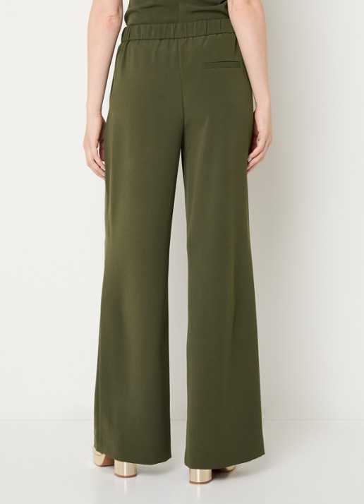 NIKKIE Amine high waist loose fit pantalon met steekzakken - achterkant groen