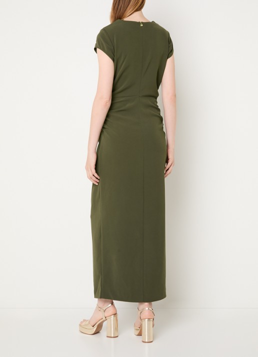 NIKKIE Amine midi jurk met split - achterkant groen