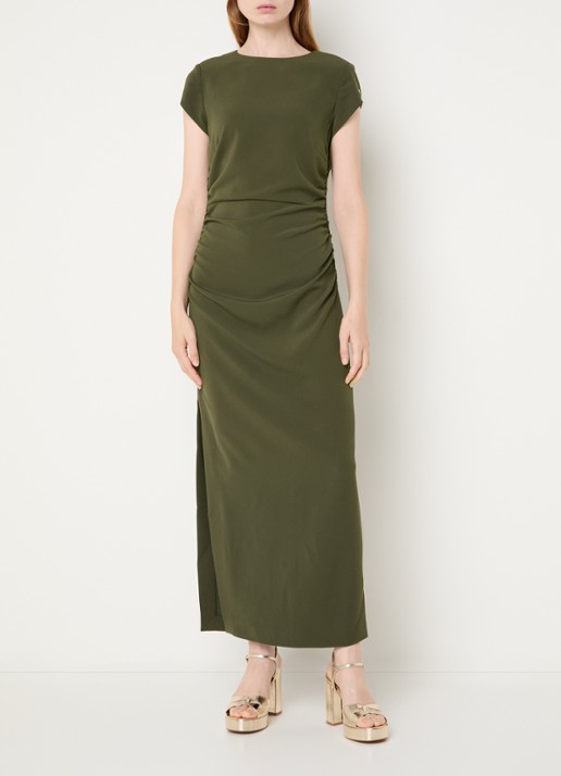 NIKKIE Amine midi jurk met split - detail 4 groen