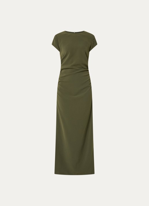 NIKKIE Amine midi jurk met split - voorkant 2 groen