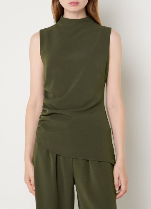 NIKKIE Amine mouwloze top met opstaande kraag - detail 4 groen
